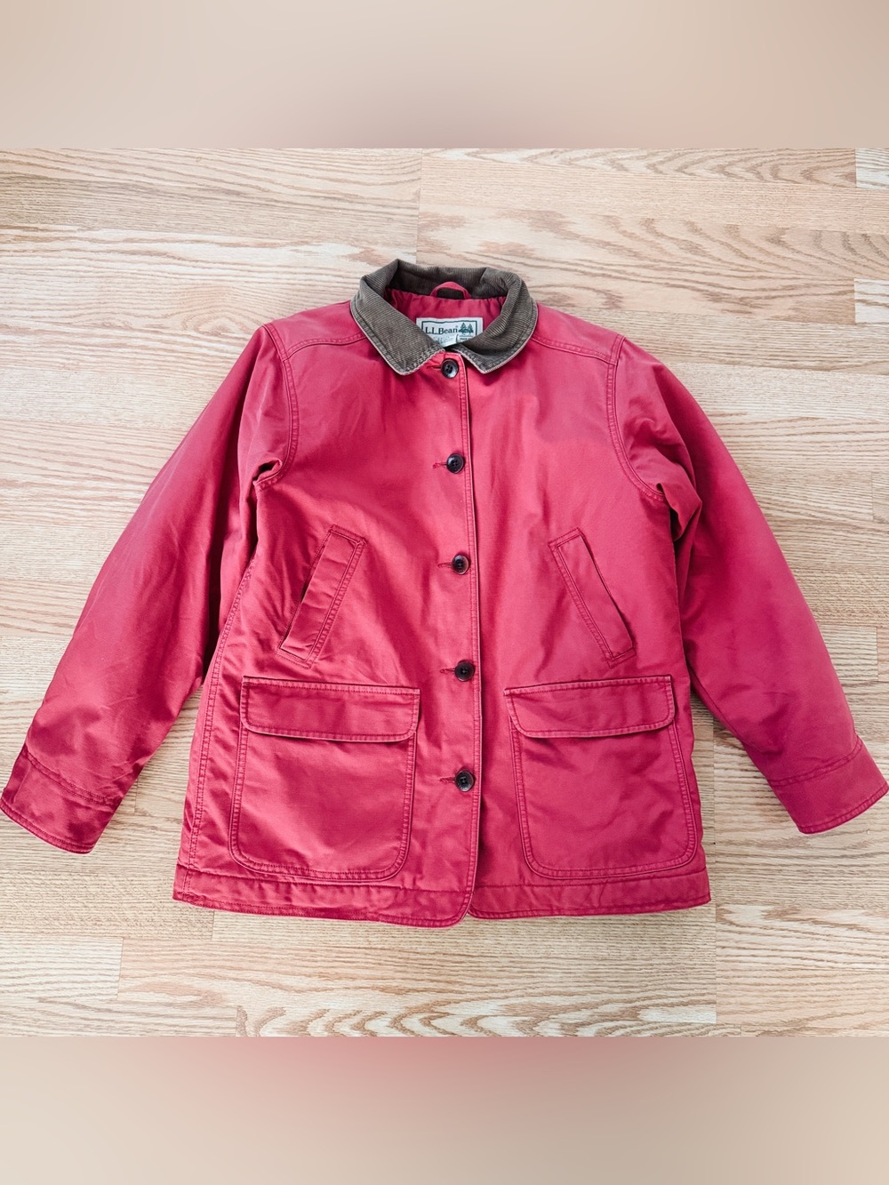 L.L. Bean vintage barn coat faded red sz women Medium petite
